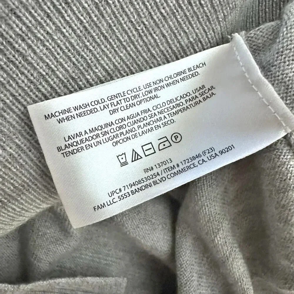 BANANA REPUBLIC | Heather Gray Long Sleeve V-Neck Merino Wool Sweater | Medium‎